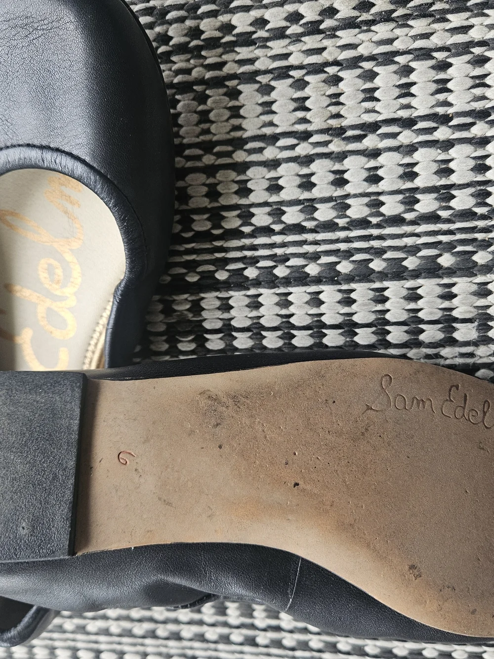 Sam Edelman Black Leather Ballet Flats